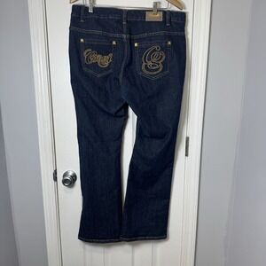 COOGI Authentic Sexy‎ Denim Dark Jeans Women's Plus 18W Bootcut Y2K Gold